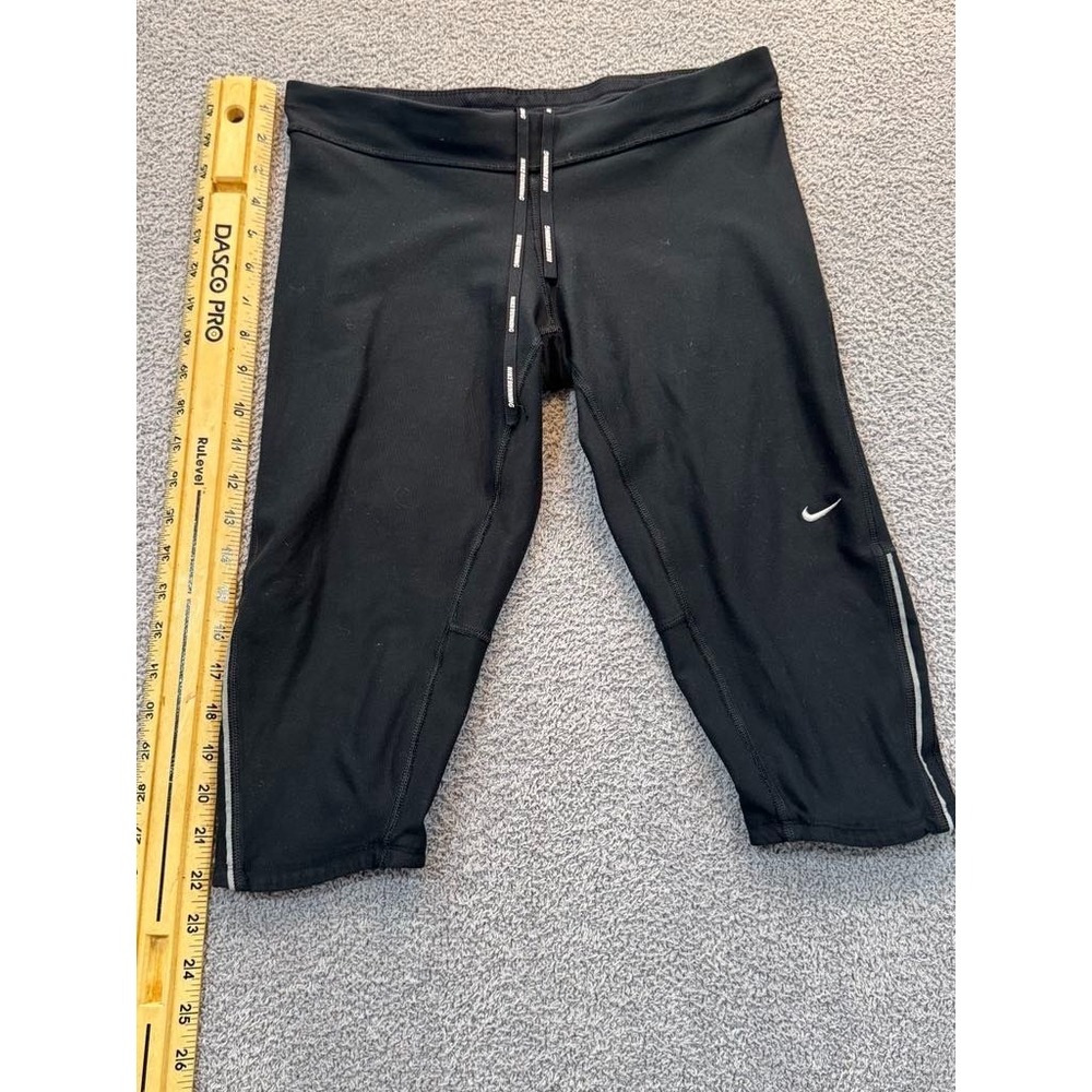 Nike Dri-FIT Women's 3/4 Cropped Running Tights Black Size M #2